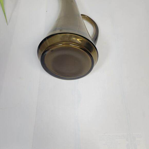 Mid Century Modern Art Glass Kanawha Ewer Vase Smoke Stress Pitcher - Picture 5 of 5